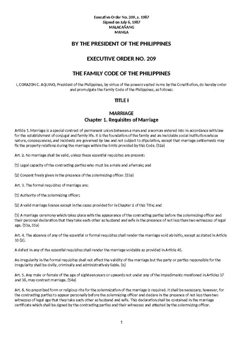 family code of the philippines lawphil|Executive Order No. 209, s. 1987 .